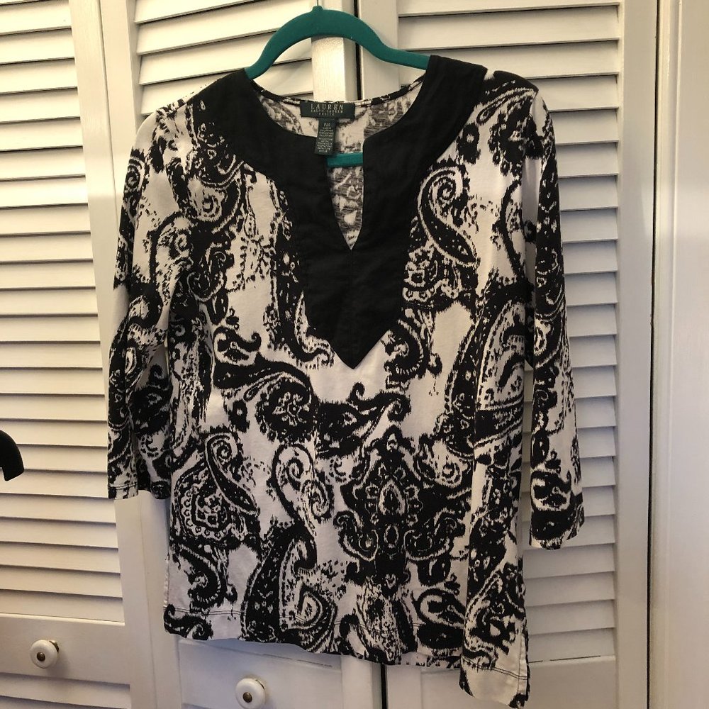 Ralph Lauren women tunic in black and white, PM